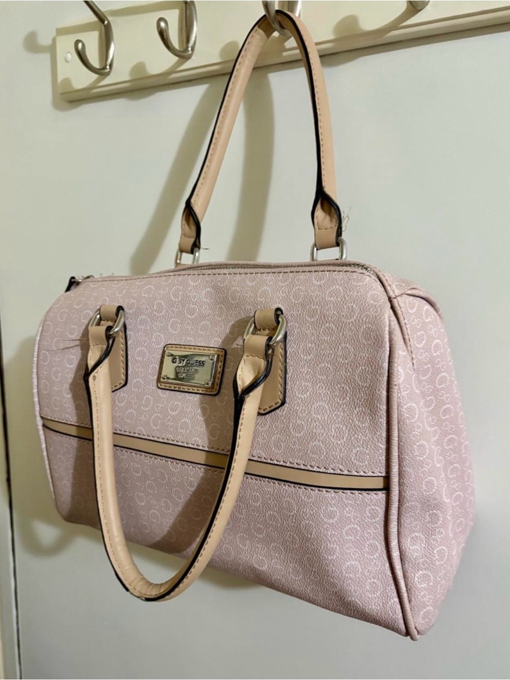 G by Guess Signature Dome Satchel in Blush Pink